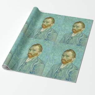 Selbstporträt Vincent Van Gogh mit blauem Hintergr Geschenkpapier