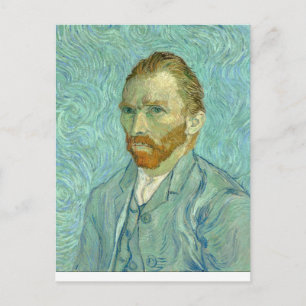 Selbstporträt Vincent Van Gogh mit blauem Hintergr Postkarte