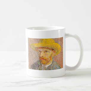 Selbstporträt Vincent Van Gogh mit Strohhut Kaffeetasse