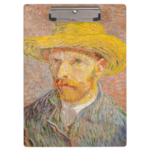 Selbstporträt Vincent Van Gogh mit Strohhut Klemmbrett