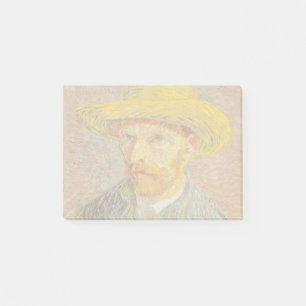 Selbstporträt Vincent Van Gogh mit Strohhut Post-it Klebezettel