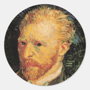 Selbstporträt Vincent van Gogh, Vintage-Fine-Art Runder Aufkleber