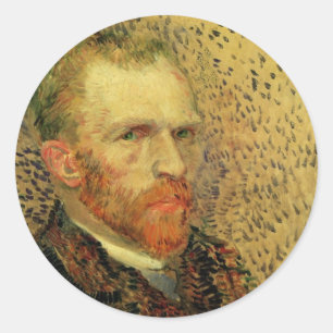 Selbstporträt Vincent van Gogh, Vintage-Fine-Art Runder Aufkleber