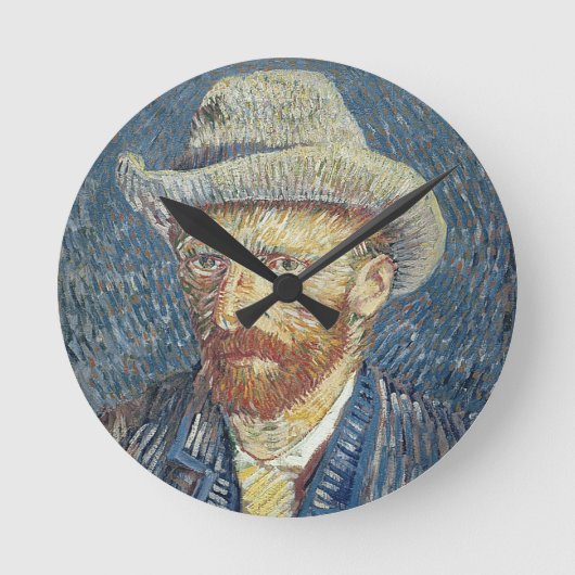 Selbstporträt Vincent van Goghs | mit geglaubtem Runde Wanduhr (Vorderseite)