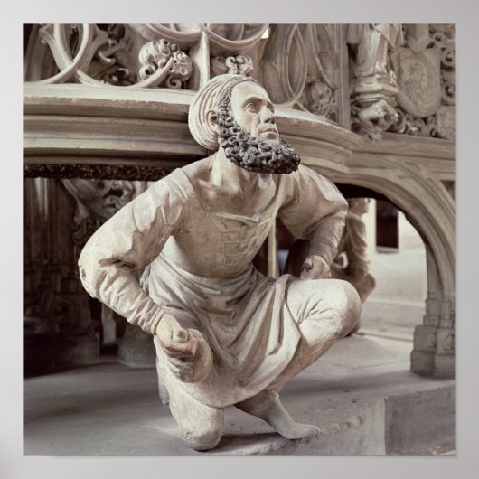 Selbstporträt von Adam Krafft , Steinskulptur Poster (Vorne)