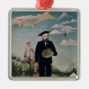 Selbstporträt, von L'ile St. Louis, 1890 Silbernes Ornament