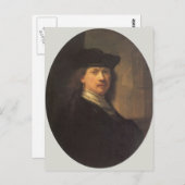 Selbstporträt von Rembrandt Postkarte (Vorne/Hinten)