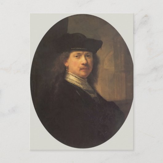 Selbstporträt von Rembrandt Postkarte (Vorderseite)