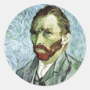 Selbstporträt von Van Gogh Runder Aufkleber