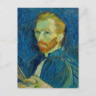 Selbstporträt von Vincent Van Gogh mit Palette Kun Postkarte