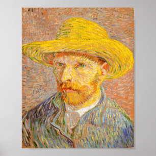 Selbstporträt von Vincent Van Gogh mit Strohhut Ku Poster