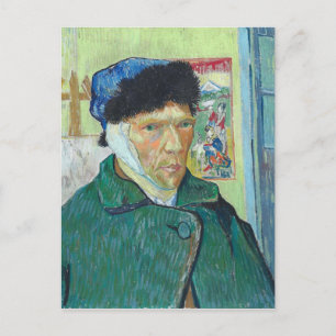 Selbstporträt von Vincent Van Gogh mit verbundener Postkarte