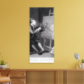 Selbstporträtieren des Comic Muse Leinwanddruck (Insitu (Wohnzimmer))