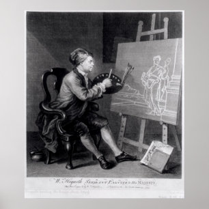 Selbstporträtieren des Comic Muse Poster