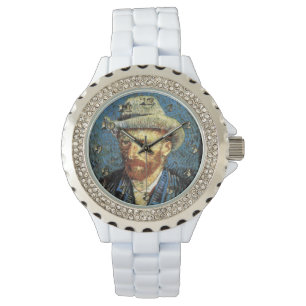 Selbstportriat mit grauem Filzhut Armbanduhr