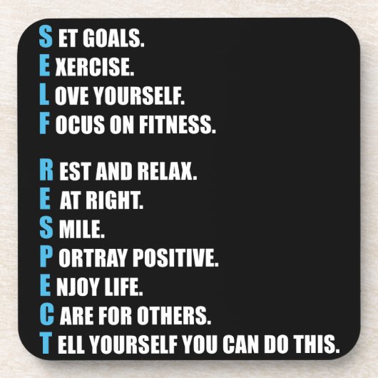 SELBSTRESPEKT - Motivierend Untersetzer (Vorderseite)