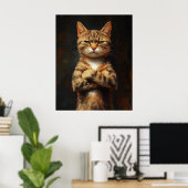 Selbstsichere getigerte Katze mit Haltung Poster (Heimbüro)