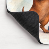 Selbstsicherer Dachshund mit lustigen Büchern Mousepad (Ecke)