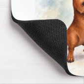 Selbstsicherer Dachshund mit lustigen Büchern Mousepad (Ecke)