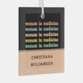 Selbstständige Frauen in der medizinischen Retro-K Ornament Aus Glas (Vorderseite Rechts)