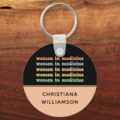 Selbstständige Frauen in der medizinischen Retro-K Schlüsselanhänger (Vorderseite)