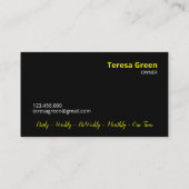 Selbstständige Hausfrau Black Visitenkarte (Rückseite)