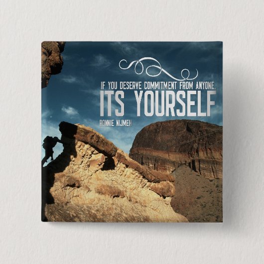 Selbstverpflichtungs-inspirierend Knopf Button (Vorderseite)