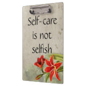 Selbstversorgung ist keine seltene Therapie Floral Klemmbrett (Links)