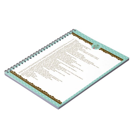 Selbstversorgung Notizblock (Linke Seite)