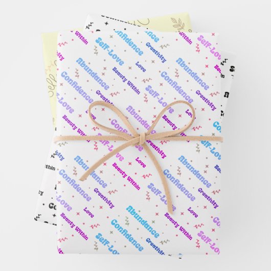 Selbstversorgung und Liebe Geschenkpapier Set (Beispiel)