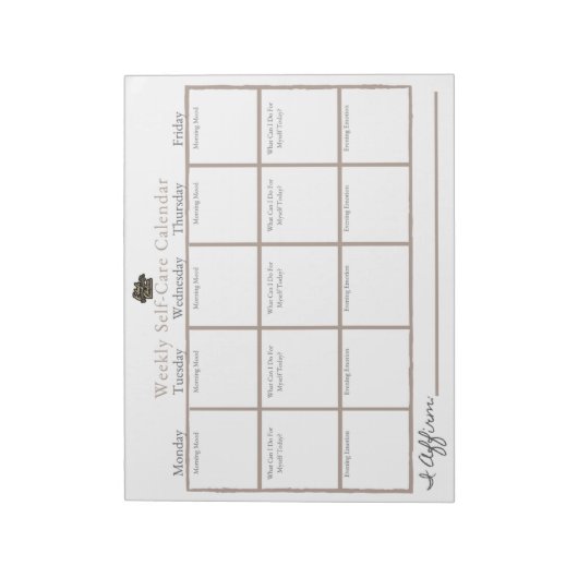 Selbstversorgungskalender Notizblock (Rotiert)