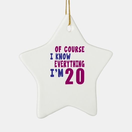 Selbstverständlich weiß ich, dass alles ich 20 bin keramik ornament (Rechts)