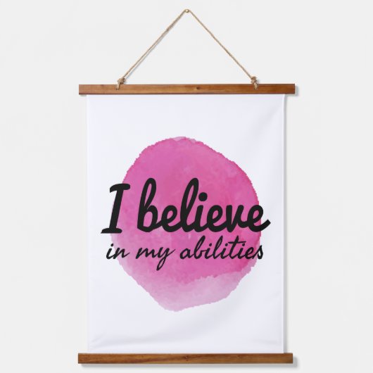 Selbstverständlichkeit inspirierende Worte für die Wandteppich Mit Holzrahmen (Vorderseite)