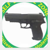 Selbstverteidigung Zone-Gewalt Quadratischer Aufkleber (Vorderseite)