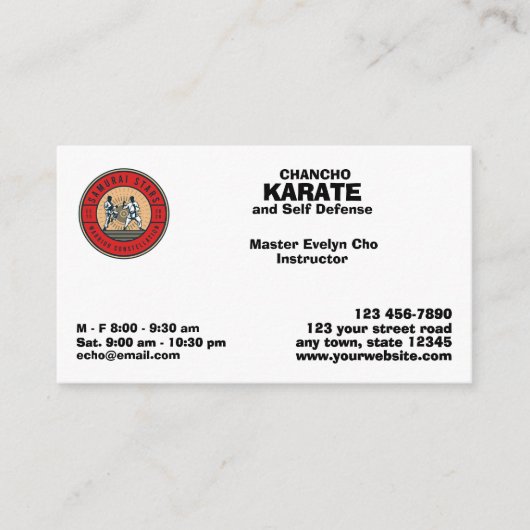 Selbstverteidigungsschule Visitenkarte (Vorderseite)