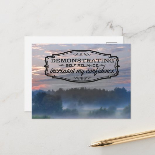 "Selbstvertrauen" Motivation Affirmation Postkarte (Vorderseite/Rückseite Beispiel)