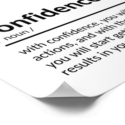 Selbstvertrauen Poster (Ecke)