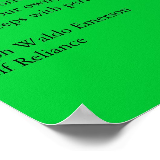 Selbstvertrauen Poster (Ecke)