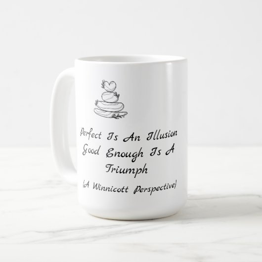 Selbstwert-Zitat von Winnicott Kaffeetasse (Vorderseite Links)