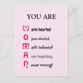 Selbstwertgefühl der Frau individuelle Name inspir Postkarte