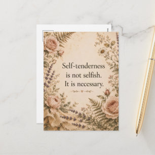 Selbstzärtlichkeit Nicht Selbstsüchtig Florales Zi Feiertagspostkarte