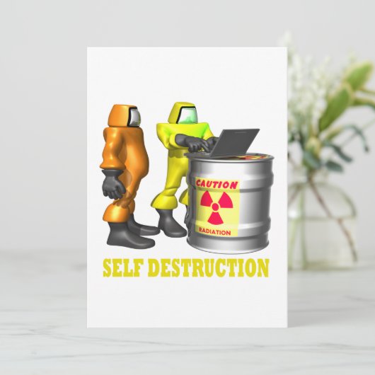 Selbstzerstörung Einladung (Stehend Vorderseite)