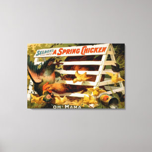 Seldens lustige Farce, ein Frühlings-Huhn-Spiel Leinwanddruck