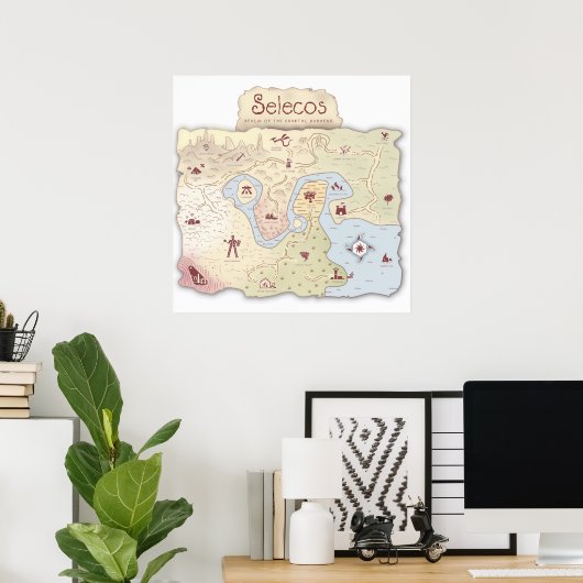 Selecos Adventure Fantasy Map Poster (Heimbüro)