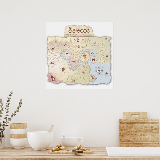 Selecos Adventure Fantasy Map Poster (Küche)
