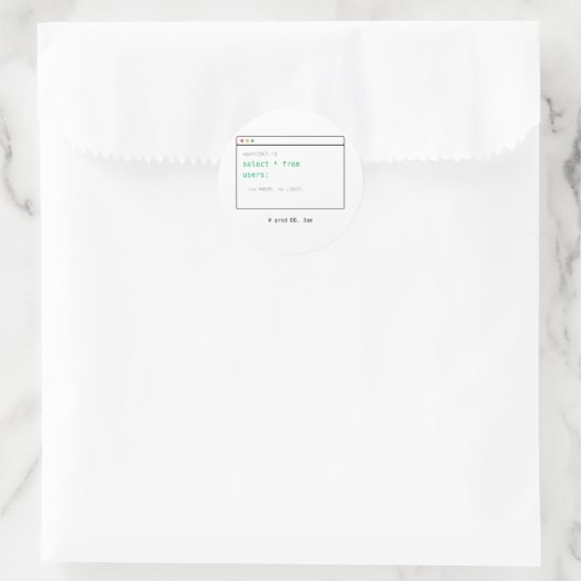SELECT * FROM Users - Dev Sticker Geschenk (Tasche)