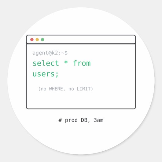 SELECT * FROM Users - Dev Sticker Geschenk (Vorderseite)