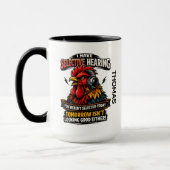 Selective Hearing Cat Mug | Funny Rooster Tasse (Links)