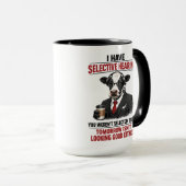 Selective Hearing cow Mug | Funny Coworker Tasse (VorderseiteRechts)
