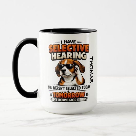 Selective Hearing dog Mug | Funny Coworker Tasse (Links)